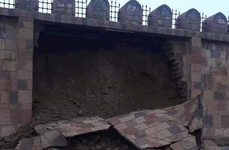 “Naxçıvanqala”nın divarı bərpa zamanı yol verilmiş nöqsanlara görə uçub -     FOTOLAR