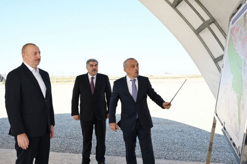 Prezident Şirvan suvarma kanalının təməlini qoyub, çıxış edib -     YENİLƏNDİ