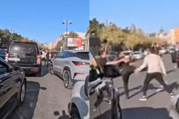Bakıda dava edən iki sürücü saxlanılıb -     VİDEO