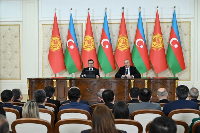 Prezident İlham Əliyev və Prezident Sadır Japarov mətbuata bəyanatlarla çıxış ediblər -     YENİLƏNDİ - 2