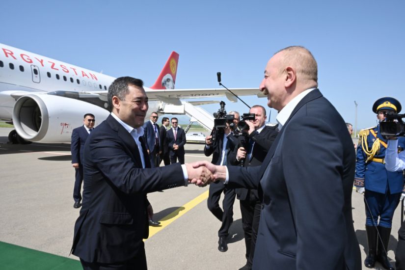 Qırğızıstan Prezidenti Sadır Japarov Füzuli rayonuna getdi