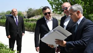 Prezident İlham Əliyev və Prezident Sadır Japarov Ağdam Cümə məscidinin bərpadan sonra açılışında iştirak ediblər -     FOTO - YENİLƏNDİ — foto 2