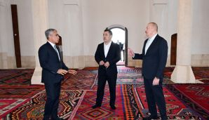 Prezident İlham Əliyev və Prezident Sadır Japarov Ağdam Cümə məscidinin bərpadan sonra açılışında iştirak ediblər -     FOTO - YENİLƏNDİ — foto 3