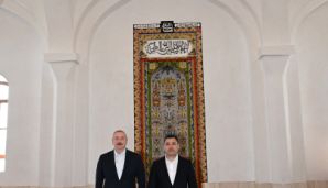Prezident İlham Əliyev və Prezident Sadır Japarov Ağdam Cümə məscidinin bərpadan sonra açılışında iştirak ediblər -     FOTO - YENİLƏNDİ — foto 5