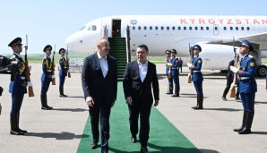 Qırğızıstan Prezidenti Sadır Japarov Füzuli rayonuna getdi — foto 1