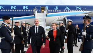 Prezident İlham Əliyev Almaniyaya işgüzar səfərə gəlib — foto 1