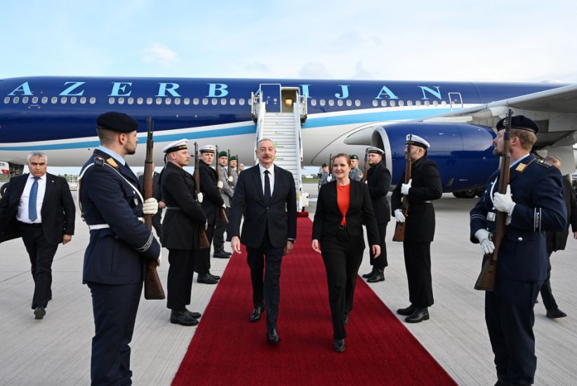 Prezident İlham Əliyev Almaniyaya işgüzar səfərə gəlib