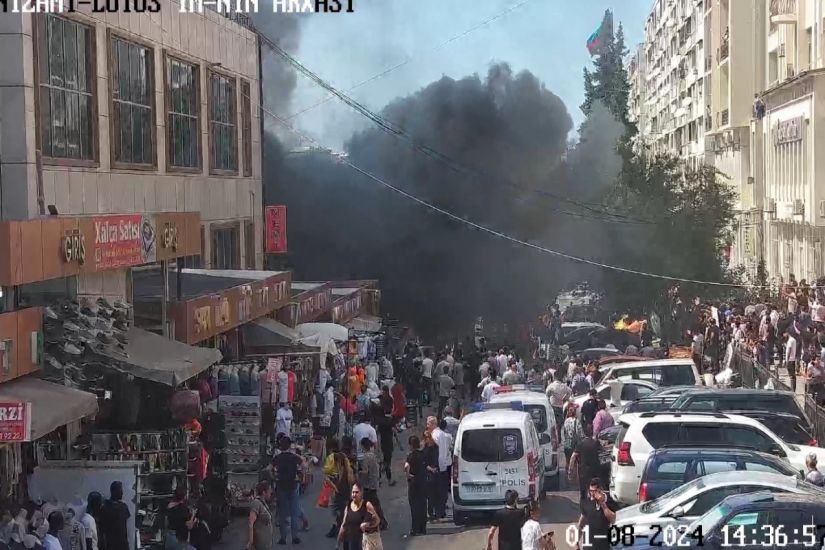 Bakının məşhur bazarının yaxınlığında yanğın -   YENİLƏNDİ