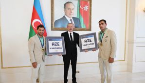 Prezident Paris Yay Olimpiya Oyunlarında medal qazanmış idmançıları və onların məşqçilərini qəbul etdi -           YENİLƏNDİ — foto 13