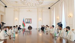 Prezident Paris Yay Olimpiya Oyunlarında medal qazanmış idmançıları və onların məşqçilərini qəbul etdi -           YENİLƏNDİ — foto 7