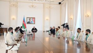 Prezident Paris Yay Olimpiya Oyunlarında medal qazanmış idmançıları və onların məşqçilərini qəbul etdi -           YENİLƏNDİ — foto 8