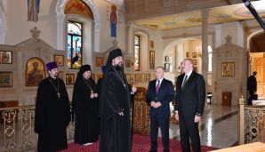 Azərbaycan və Rusiya prezidentləri Müqəddəs Mürdaşıyan Zənənlər Kafedralında olublar  -   FOTO - YENİLƏNDİ — foto 3