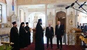 Azərbaycan və Rusiya prezidentləri Müqəddəs Mürdaşıyan Zənənlər Kafedralında olublar  -   FOTO - YENİLƏNDİ — foto 4