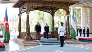 Azərbaycan Prezidenti İlham Əliyevin Daşkənddə rəsmi qarşılanma mərasimi keçirilib -   YENİLƏNDİ - FOTO — foto 3
