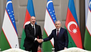 Azərbaycan və Özbəkistan prezidentləri mətbuata bəyanatlarla çıxış ediblər -     FOTO — foto 8