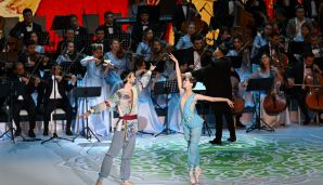 Daşkənddə Azərbaycan və Özbəkistan incəsənət ustalarının birgə qala konserti olub -     FOTO — foto 7