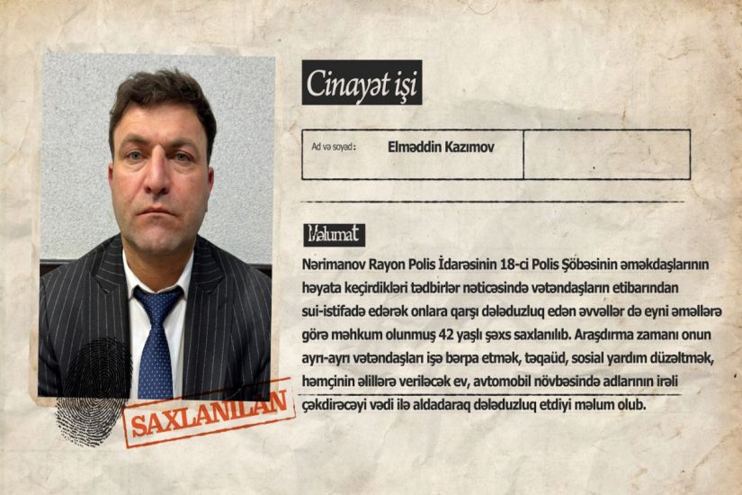 Vətəndaşları işə bərpa etmək, təqaüd, sosial yardım düzəltmək vədi ilə aldadan şəxs saxlanıldı