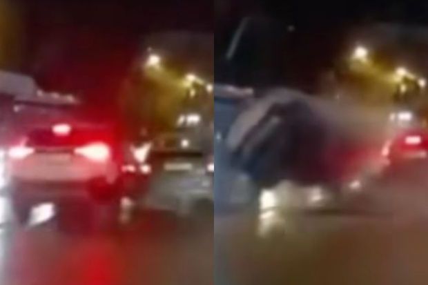 Bakıda dəhşətli qəza: “Prius”a çırpıldı, daha üç maşını əzdi -     VİDEO