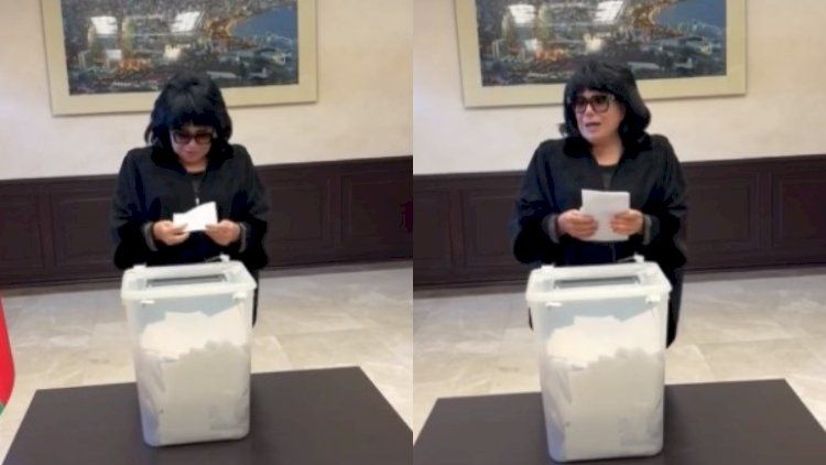 Flora Kərimova seçki məntəqəsində ağladı:     "Övladlarım, mən İlham Əliyevə səs verirəm, əcəb edirəm" - VİDEO