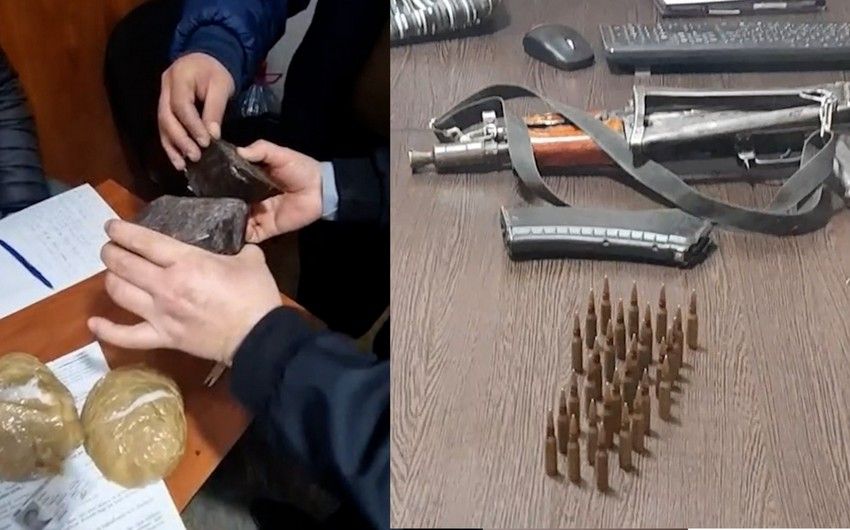 Bakıda narkotik və 2 ədəd “Kalaşnikov” avtomatı aşkarlanıb -     VİDEO