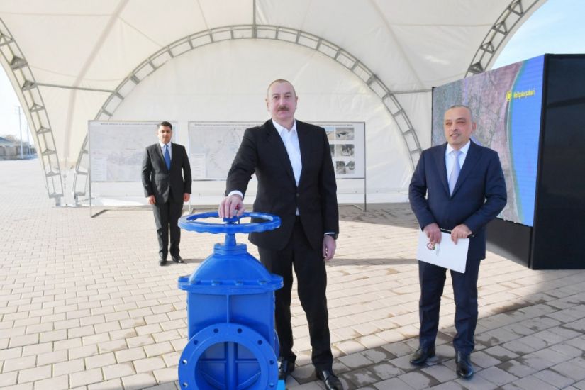 Prezident Neftçala şəhərinin içməli su təchizatı sistemlərinin istismara verilməsi mərasimində iştirak edib -     FOTO - YENİLƏNDİ