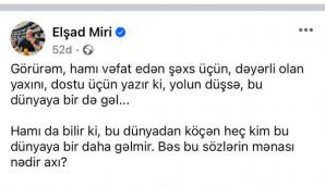 Elşad Miri yenidən gündəmi SİLKƏLƏDİ: "Heç bir şəkildə geri qayıtmayacaq!" — foto 1