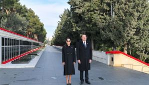Prezident və birinci xanım Şəhidlər xiyabanını ziyarət edib -         YENİLƏNDİ — foto 1