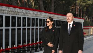 Prezident və birinci xanım Şəhidlər xiyabanını ziyarət edib -         YENİLƏNDİ — foto 6