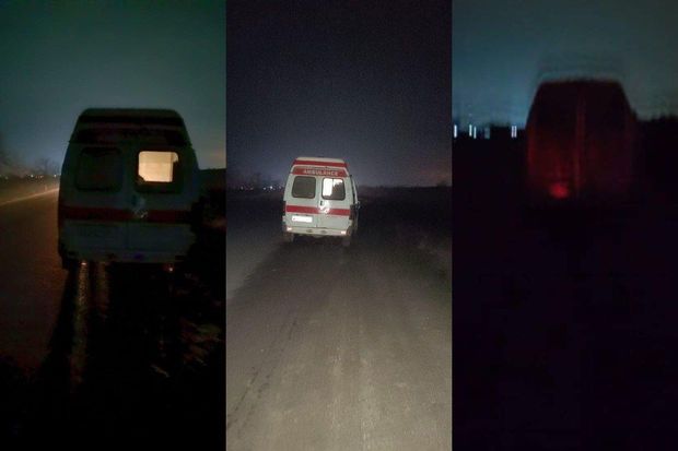 Salyanda ağır xəstə üçün çağırılan təcili tibbi yardım avtomobili yolda qaldı
