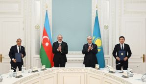 Astanada Azərbaycan ilə Qazaxıstan arasında imzalanmış Səhmdarlar Müqaviləsinin mübadiləsi mərasimi olub — foto 1