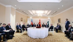 Astanada Azərbaycan Prezidenti, Türkiyə Prezidenti və Pakistanın Baş naziri arasında üçtərəfli görüş keçirildi -   FOTO - YENİLƏNDİ - 2 — foto 2