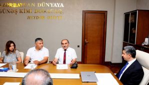 Naftalanda mətbuat nümayəndələri ilə görüş keçirilib -     FOTOLAR — foto 5
