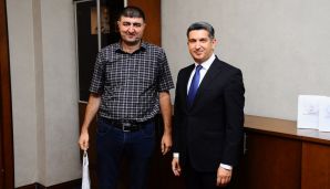 Naftalanda mətbuat nümayəndələri ilə görüş keçirilib -     FOTOLAR — foto 14