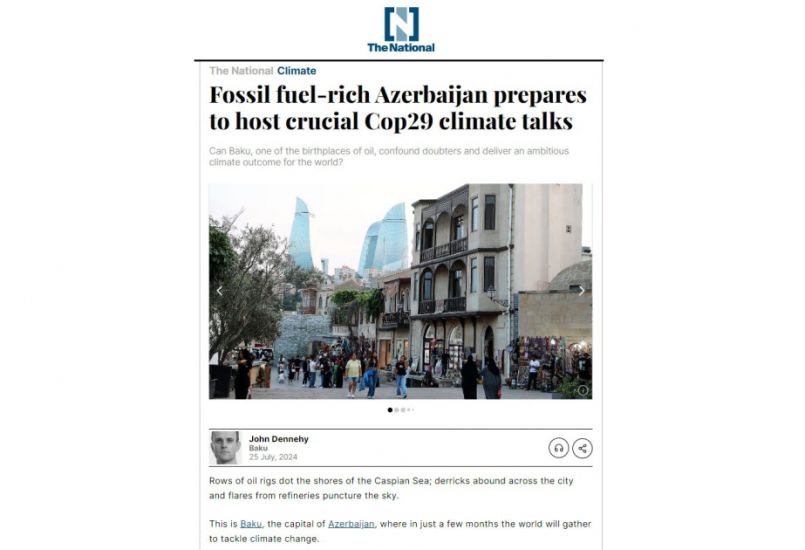 “The National News” portalı Azərbaycanın COP29-a ev sahibliyi etmək üçün hazırlığından yazıb