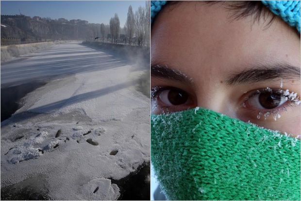Kür çayı dondu -       FOTO