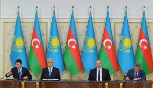 Azərbaycan-Qazaxıstan sənədlərinin imzalanması mərasimi olub -     YENİLƏNDİ - FOTOLAR — foto 7