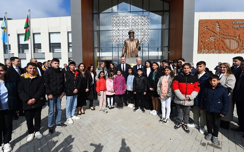 Azərbaycan və Qazaxıstan prezidentləri Füzulidə Uşaq Yaradıcılıq Mərkəzinin açılışında iştirak ediblər -   YENİLƏNDİ