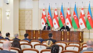Prezident İlham Əliyev və Baş nazir İrakli Kobaxidze mətbuata bəyanatlarla çıxış ediblər -    FOTOLAR — foto 8