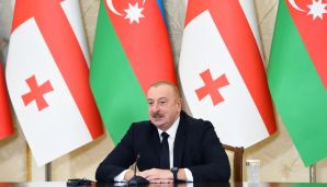 Prezident İlham Əliyev və Baş nazir İrakli Kobaxidze mətbuata bəyanatlarla çıxış ediblər -    FOTOLAR — foto 2