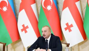 Prezident İlham Əliyev və Baş nazir İrakli Kobaxidze mətbuata bəyanatlarla çıxış ediblər -    FOTOLAR — foto 3