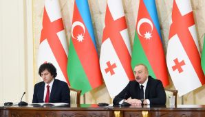 Prezident İlham Əliyev və Baş nazir İrakli Kobaxidze mətbuata bəyanatlarla çıxış ediblər -    FOTOLAR — foto 4