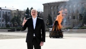 Prezident İlham Əliyev Xankəndi şəhərində Novruz tonqalını alovlandırıb və Azərbaycan xalqını bayram münasibətilə təbrik edib -   YENİLƏNDİ - FOTOLAR — foto 4