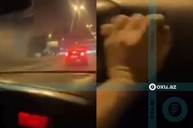 Bakıda təhlükəli manevrlər edən sürücü qəza törətdi -     ANBAAN VİDEO