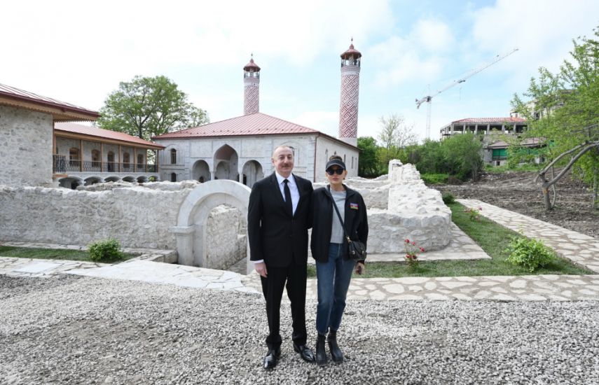 Şuşada Aşağı Gövhər Ağa məscidində aparılan bərpa işləri ilə tanışlıq -   FOTO - YENİLƏNDİ