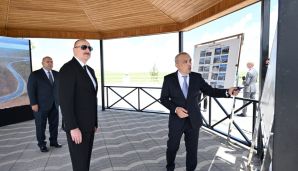 Prezident İlham Əliyev Füzuli rayonunda Köndələnçay su anbarları kompleksinin təmir-bərpadan sonra açılışında iştirak etdi -  VİDEO - FOTO - YENİLƏNDİ — foto 1