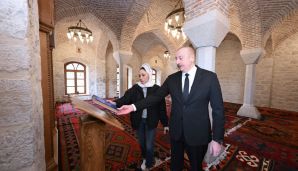 Prezident İlham Əliyev və birinci xanım Mehriban Əliyeva Mamayı məscidinin bərpadan sonra açılışında iştirak ediblər -   FOTO - YENİLƏNDİ — foto 2