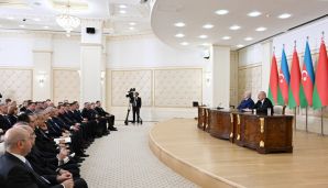 Azərbaycan və Belarus prezidentləri mətbuata bəyanatlarla çıxış ediblər -     YENİLƏNDİ - 2 — foto 2