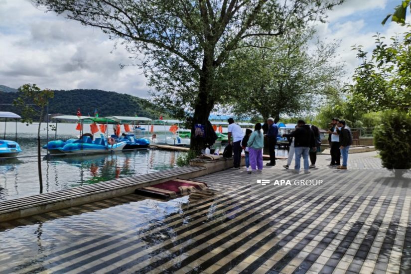 Qəbələdə leysan Nohur gölün daşmasına səbəb olub, istirahət komplekslərinə ziyan dəyib