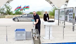 Prezident İlham Əliyev Cəbrayıl rayonunun Sarıcallı kəndinin təməlini qoyub — foto 1
