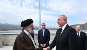 Azərbaycan ilə İranın dövlət sərhədində Prezident İlham Əliyevin və Prezident Seyid İbrahim Rəisinin görüşü olub -   YENİLƏNDİ - 3 - FOTO — foto 12